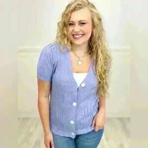 Lavender Short Sleeve Cardigan